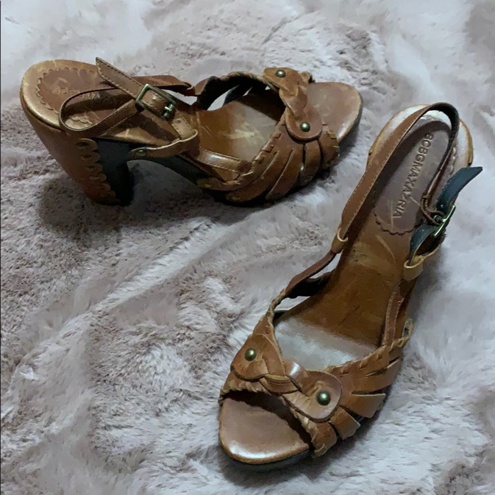 BCBG Max Azria leather heeled sandal